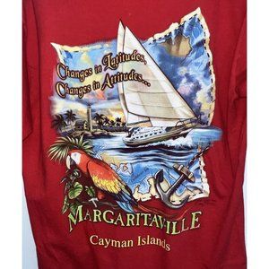 Vtg Y2K Margaritaville Cayman Islands Shirt Adult Small Red Short Sleeve Mens